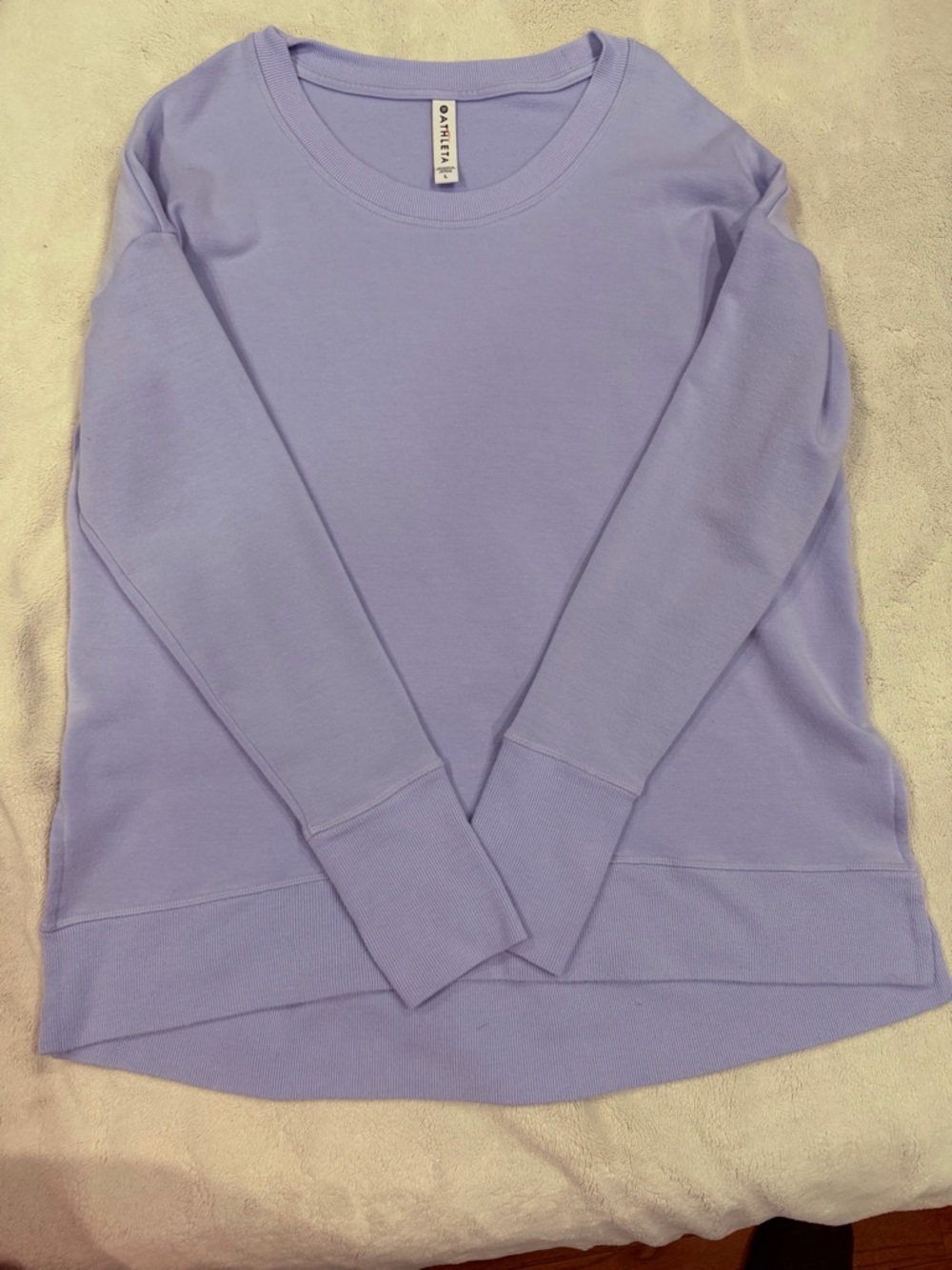 Athleta Lavender Crewneck Long Sleeve Top